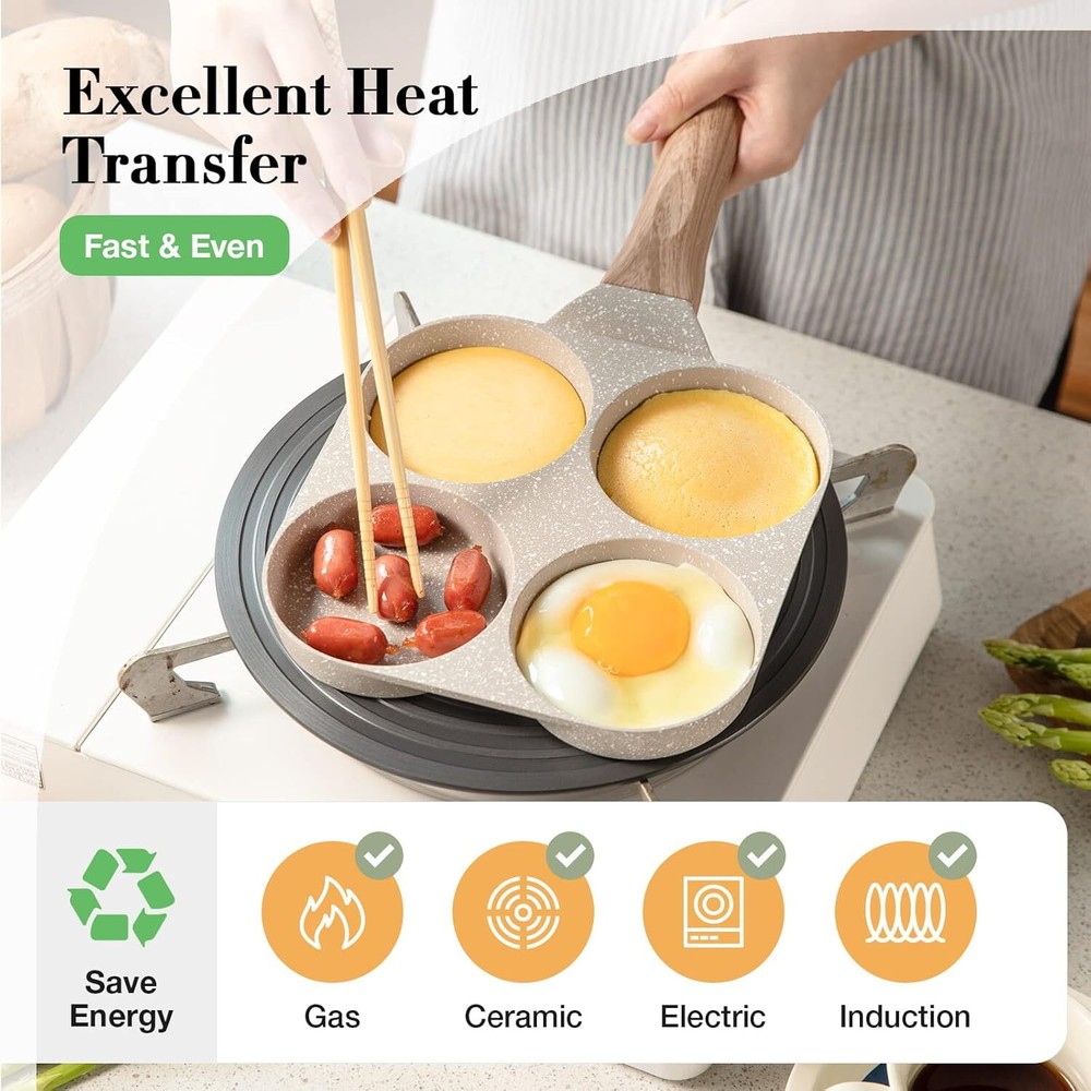 Pancake Pan and Healthy Egg Cooker Suitable for Gas Stove & Induction Cookware