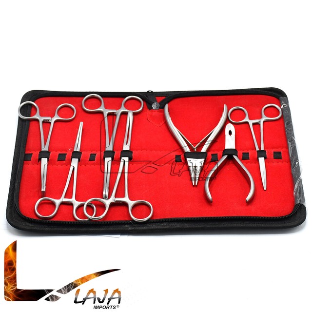 Body Piercing Tool Kit Set of 7 Pcs stainless Steel Surgical Instruments eBay