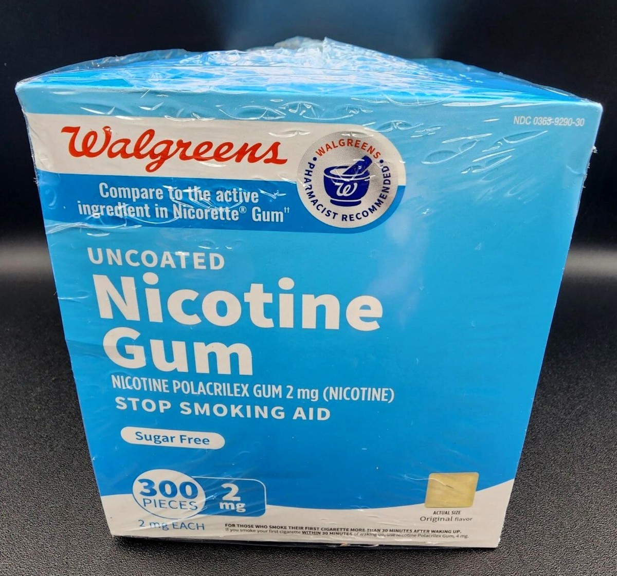 WALGREENS NICOTINE GUM-2MG ORIGINAL-300 PC-HUGE BOX 2 MG SEALED