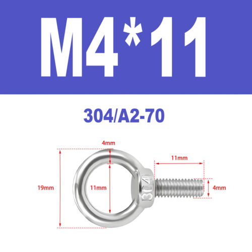 Ringschrauben Edelstahl V2A A2 Ösenschrauben M3-M18 Augbolzen Augenschrauben - Bild 19 von 122
