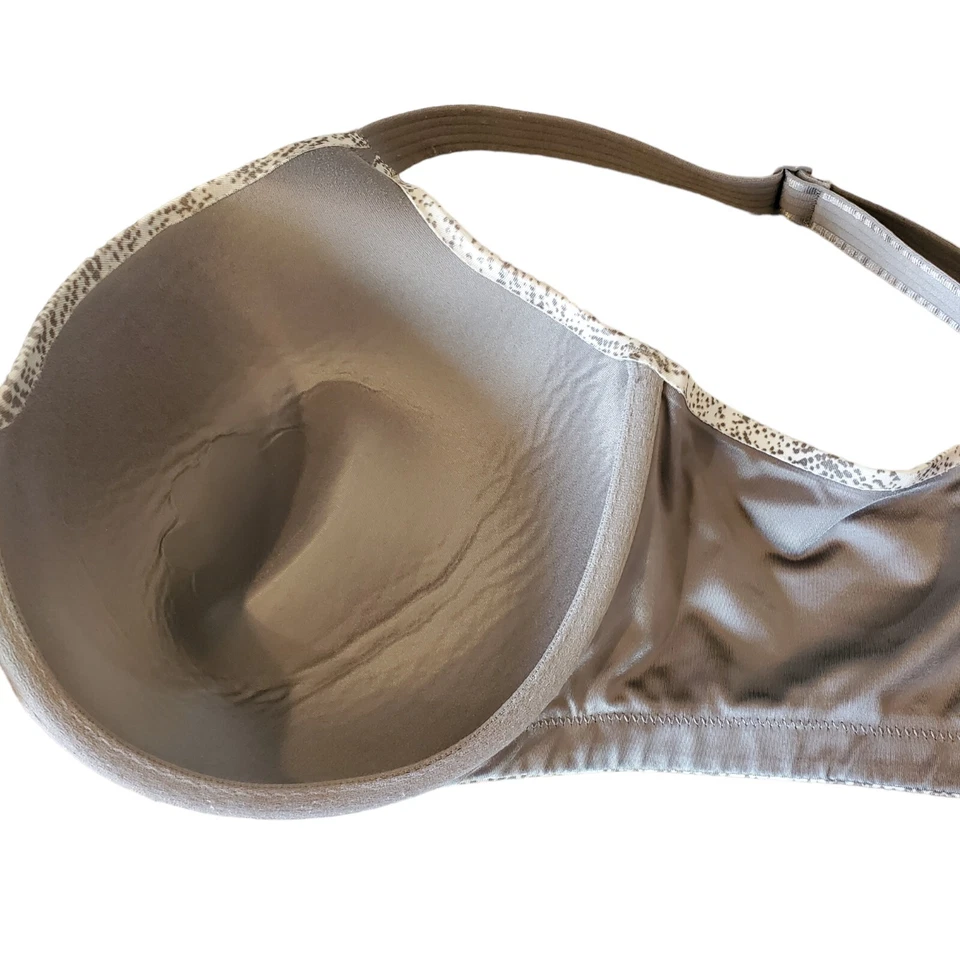 巴厘岛文胸 38DD 钢圈内衬文胸 宽肩带 灰色 Python 印花 — 第 4/4 张图片