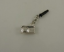 Camera silverto charm cell phone charm ear cap dust plug photo buff photographer
