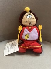 Disney Store COGSWORTH Beauty and the Beast Clock Mini Bean Bag Plush 7"