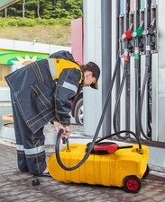 Fuel Caddy 15Gallon Portable Gas Fuel Tank Container with Manual Transfer Nozzle