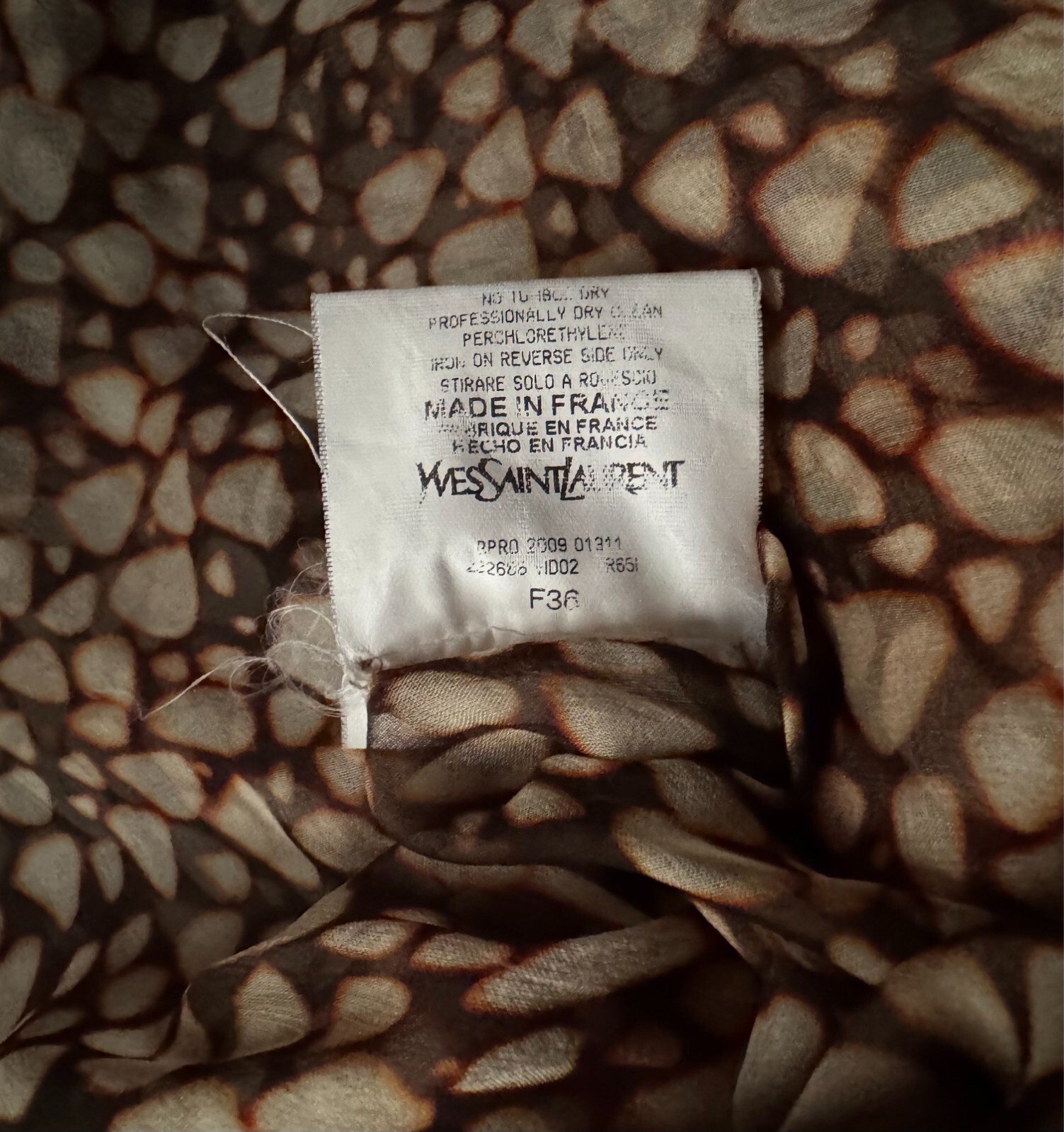 Mini abito seta Yves Saint Laurent 2009 taglia F36 (UK 8) ottime condizioni