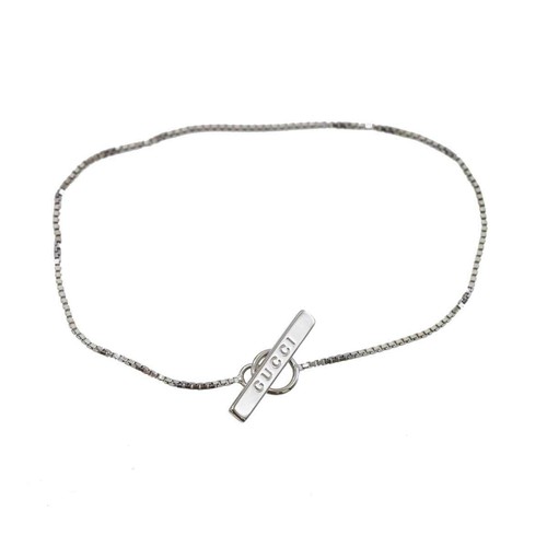 GUCCI Lariat Bracelet 18K White Gold 