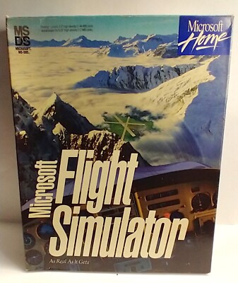Microsoft Flight Simulator MS DOS 1993 - box & Pilot's book - NO DISCS  - PROP