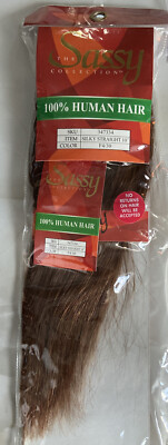 Sassy 100% Human Hair 10  Silky Straight Color F4/30 Brown Auburn Weave In new