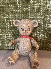 VTG Sun Rubber Co ? Sunny the Bear 10" Fully Jointed Porcelain Bisque Brown EUC