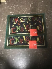 Lot Of 2 Merry Christmas Rugs Christmas Decor 20x26" Essential Home Kmart Green