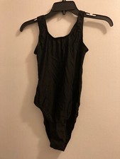 Adult Black Shiny Lycra Tank Leotard Size 4 by Roch Valley