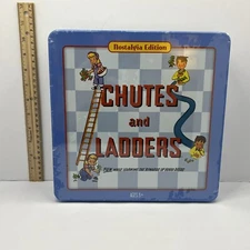 New/Sealed Chutes and Ladders Nostalgia Edition Board Game In Metal Tin Box