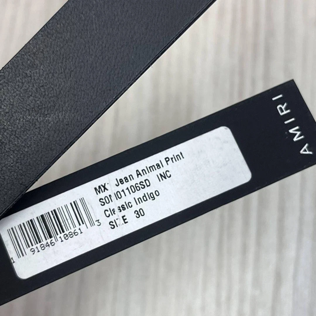 Jeans denim Amiri MX1 stampa animalier leopardato effetto invecchiato nuovo