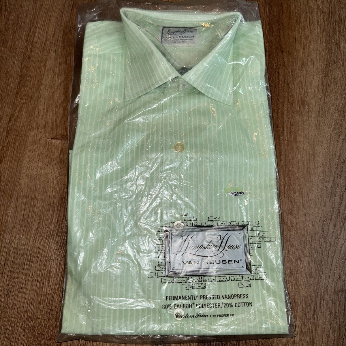 1960s Dress Shirt Van Heusen Mens Striped Vtg MCM Deadstock Mens