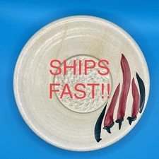 Contemporary Pottery 7" Garlic Ginger Grater Dish Zester Plate Jalapeno EUC