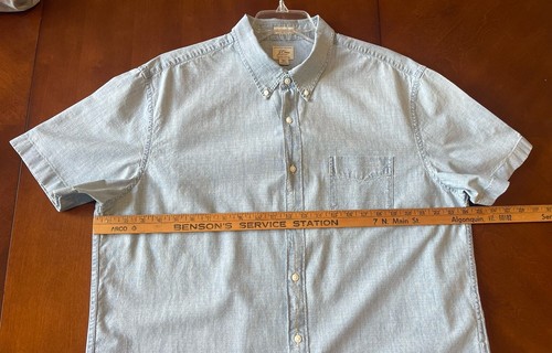 J. Crew Short Sleeve Button Shirt Men's XL Blue Denim Pocket Collared Organic - Picture 5 of 8