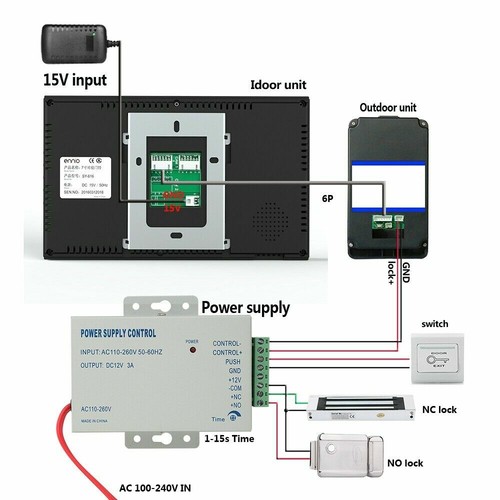 7" Video Intercom Doorbell With RFID Password Camera+Wireless Remote Access+Card - Picture 7 of 10