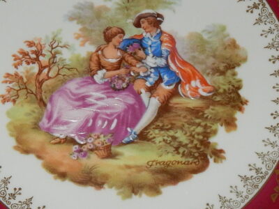 PAIRE D’ASSIETTES EN porcelaine de Limoges Objets d’Art EM Signées