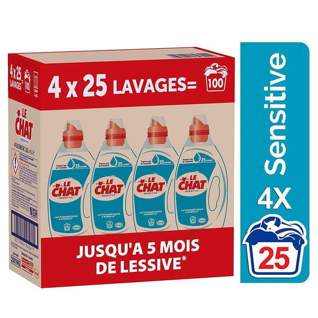 Le Chat Sensitive Lessive Liquide 100 Lavages 4 X 125l