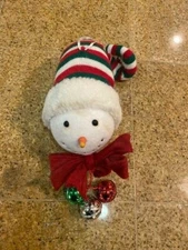 Christmas Snowman Head Ornament knot hat Country/Primitive VINTAGE RARE DOLLSOFT