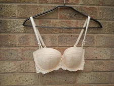 FIG LEAVES NUDE LACY PADDED UNDERWIRED BRA SIZE 32DD NWOT