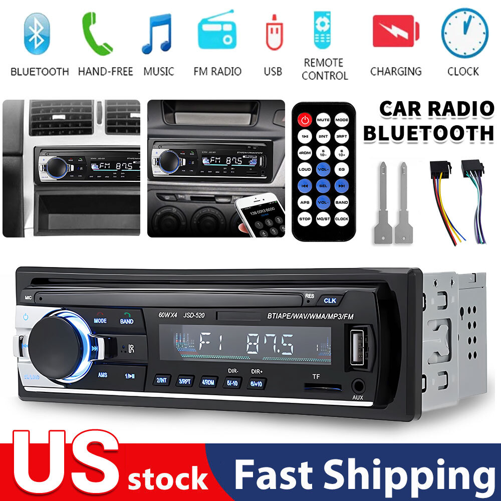 Bluetooth Car Stereo Audio InDash FM Aux Input Receiver SD USB MP3