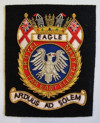 Royal Navy Fernostflotte. Adler (HMS), Gold/Silber Draht Blazer Abzeichen