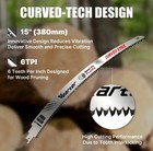 15 Inch Japanese Teeth Curved Reciprocating Arc Saw Blades Wood Pruning Saw 6TPI — photo 3