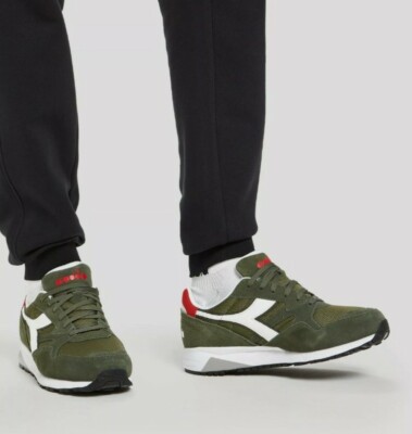 Diadora N902 S Mesh Italia Olive Green/ White/ Red Men's  Size 9.5