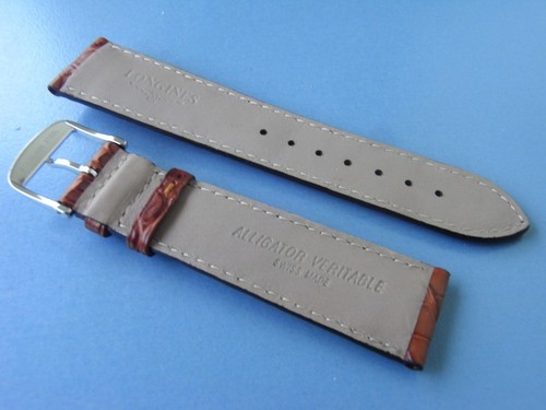 Original Longines Leder leather 21mm Braun ALLIGATOR VERITABLE Uhrenarmband - Bild 2 von 3