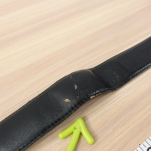 CELINE Belt 26 65 Black Leather Gold Buckle Logo XS Horse Carriage Stud VINTAGE - Picture 11 of 14