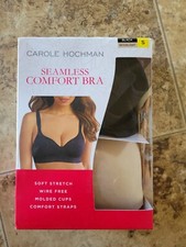 Womens Carole Hochman 2 Pack Seamless Comfort Bra Bras Black Moonlight Small S