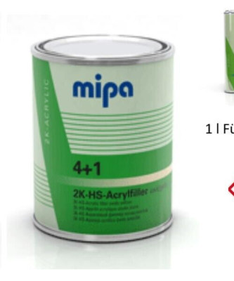 Mipa 4+1 Autolack Füller - weiß mit Härter H 10 1,25 l