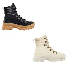 New In Box! Calia By Carrie Underwood Ella Lace Up Boot Ivory/Tan,Black 8-9.5