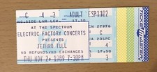 1989 JETHRO TULL ROCK ISLAND TOUR PHILADELPHIA BIGLIETTO CONCERTO STUB AQUALUNG