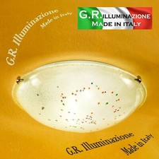 PLAFONIERA MODERNA IN VETRO E MURRINE 2 LUCI Ø40 LAMPADARIO DA SOFFITTO Murrina