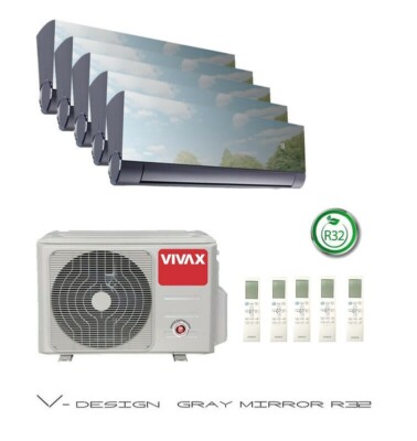 VIVAX 5 x 3,51 KW Multisplit V Design GRAY MIRROR mit WIFI Klimaanlage A ++