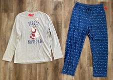MACY'S NWT Christmas Holiday Pajama 2 pc. Set Shirt  Pants Men's Size LARGE NEW