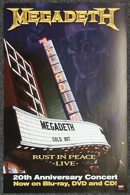 Megadeth Rust in Peace Live 2010 DOUBLE-SIDED PROMO POSTER | eBay 