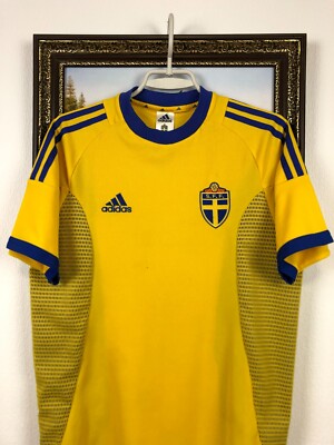 スウェーデン　00 ホーム　ユニフォーム　ユーロ2000 ラーション Sweden Home football shirt 2000 Soccer Adidas Jersey Rare Mens