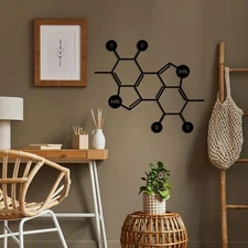 Melanine Molecule Metal Wall Art, Metal Wall Decor, Wall Hangings, Chemistry Art