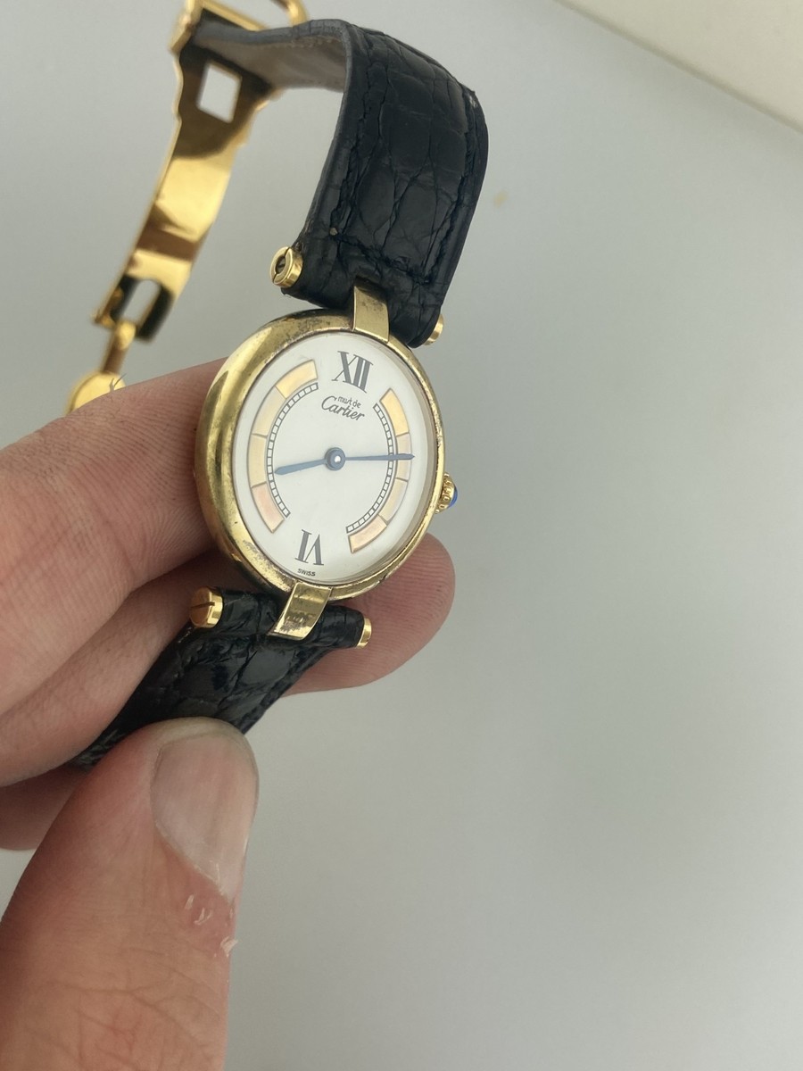 Cartier 25mm 590004 Must Ronde Vendome Trinity 925 Silver 18k