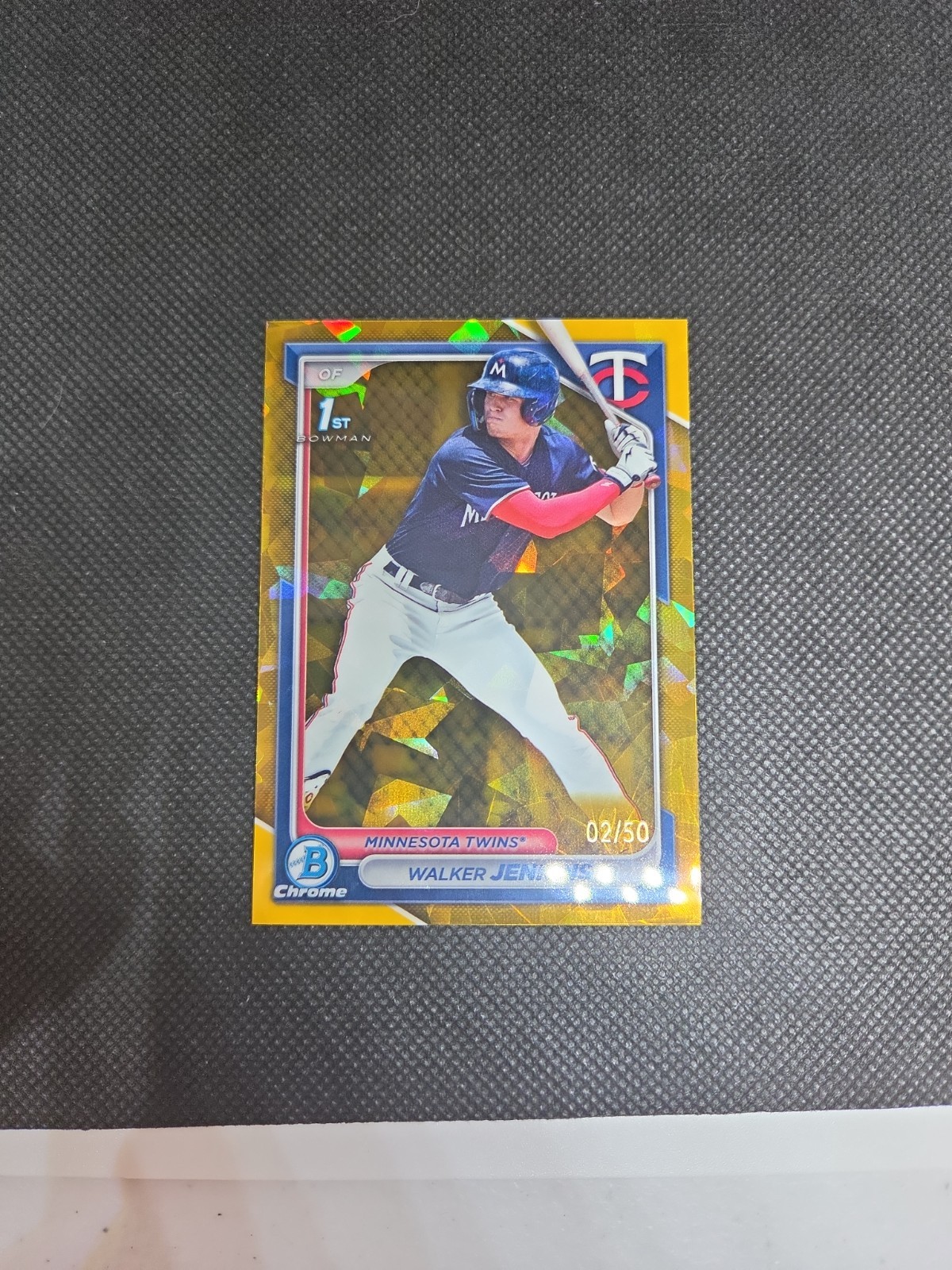 WALKER JENKINS 2024 Bowman Chrome Prospects GOLD SAPPHIRE 02/50 Twins BCP-43