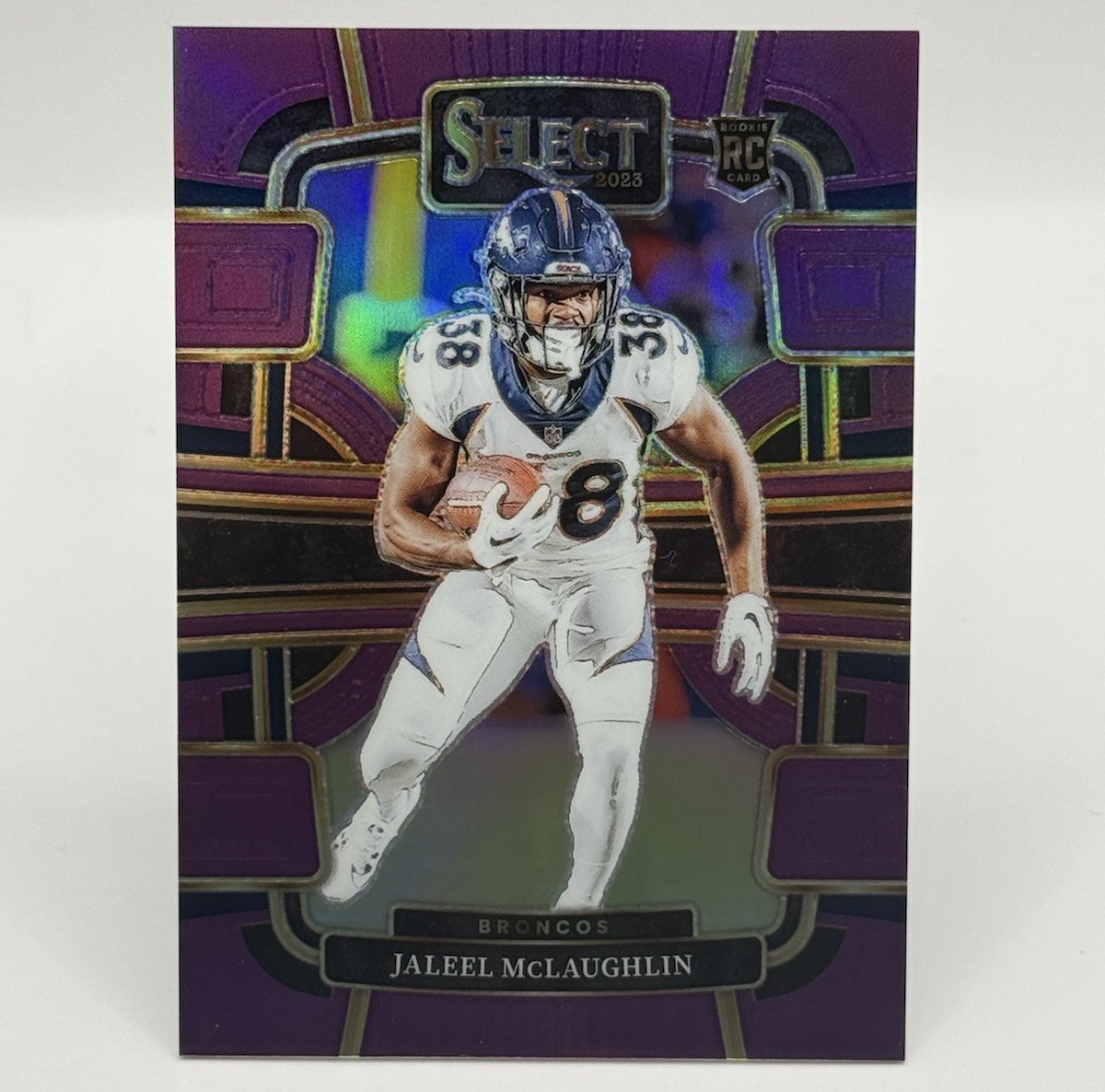 2023 Panini Select - Jaleel McLaughlin #32 Purple Prizm /75 (RC) Broncos