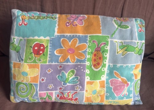 Baby Infant Pillow Case Garden Lady Bugs Snails Etc. Nursery Decor Vintage