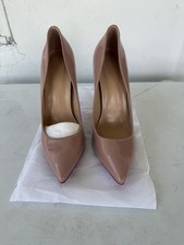 Beige Patent Leather Stiletto Pumps Pointed Toe Size 7