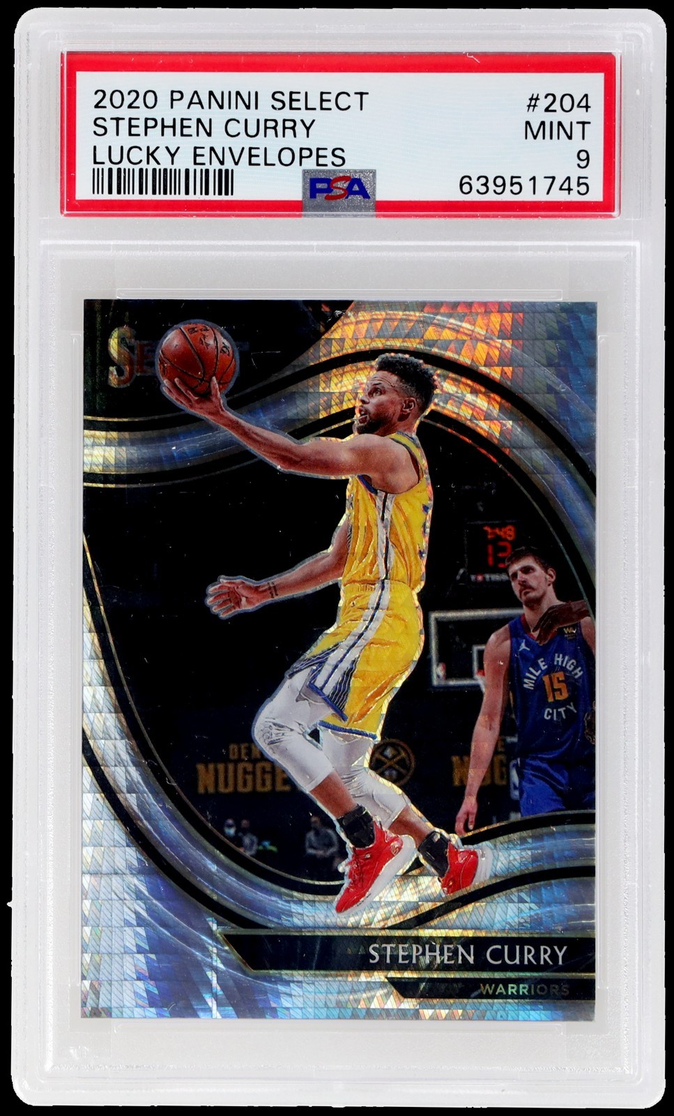 2020 Panini Select Stephen Curry #204 PSA 9 Courtside Lucky Envelopes 2/8 Mint