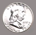 1955  FRANKLIN BUGS BUNNY VARIETY HALF DOLLAR  90% SILVER COIN / BU-UNC  DETAILS