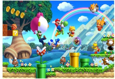 Super Mario Bros 13 Ft X 8 Ft Peel Vinyl Wall Decals Nintendo  Mario Game Room,