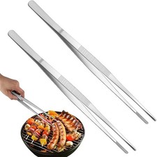 Stainless-Steel Long Tweezers Tongs Tip Multi-purpose Cooking Kitchen Tool 12.5